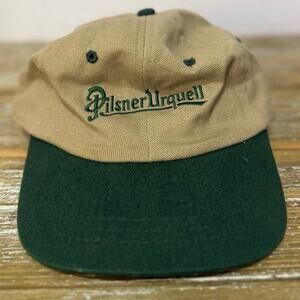 Vintage Y2K Pilsner Urquell Hat Beer Dad Cap Normcore Gorpcore Khaki Mens OS